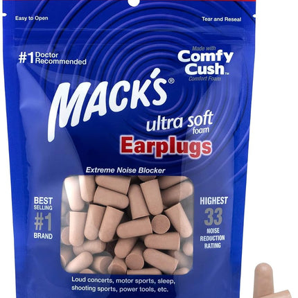 Mack's - Ultra Soft Foam Earplugs, 100 Pairs of Ba