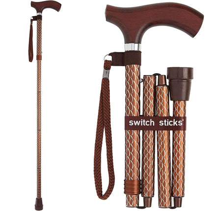Switch Stick Luxury Engraved Cognac Walking Stick 