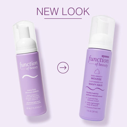 FUNCTION OF BEAUTY Zero Gravity Styling Mousse, 7 oz – Adds Volume + Defines Natural Waves, Frizz Control + Flexible Hold, Lightweight Feel, No Crunch or Stiffness, Heat Protection Up to 450°F