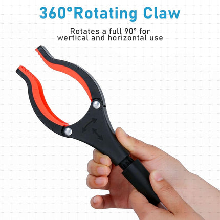 2025 Upgrade Grabber Reacher Tool, 360° Rotating Head, Wide Jaw, 32" Foldable, Trash Claw Grabbers for Elderly, Reaching Tool for Trash Pick Up Stick, Litter Picker, Arm Extension (Orange3)
