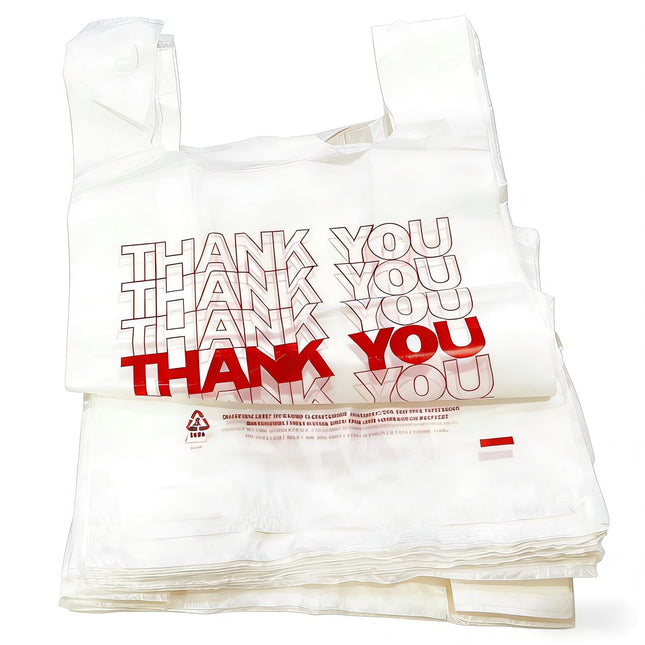 TashiBox Thank You plastic bags with handles(500 c