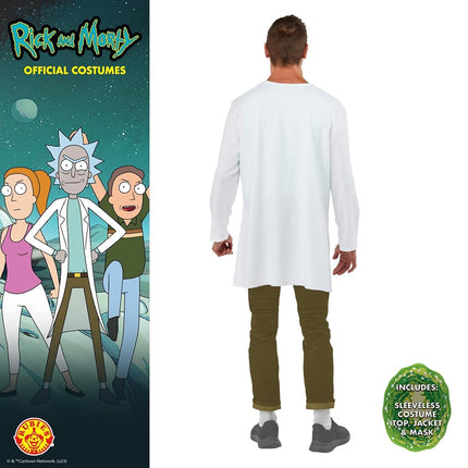 Rubies Rick and Morty Rick Sanchez adult costume with mask white teal