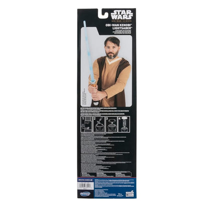 Star Wars OBI-Wan Kenobi Official Halloween Costume Accessory - Light Up Retractable Plastic Saber