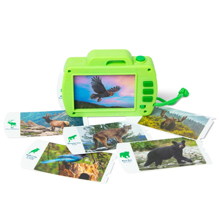 Melissa & Doug Set de juego de cámara de juguete de madera Sights and Sounds del Parque Nacional de las Montañas Rocosas - Certificado FSC