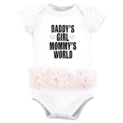 Hudson Baby Unisex Baby Cotton Bodysuits, Mommys World Tutu, 9-12 Months, Mommys World Tutu, 9-12 Months