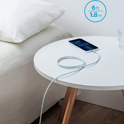 Anker 6ft Lightning Cable, 331 Cable, Premium Nylon USB-A to Lightning Cord, MFi Certified for iPhone Chargers, iPhone SE/Xs/XS Max/XR/X/8 Plus/7/6 Plus, iPad Pro Air 2, and More (Winter Blue)