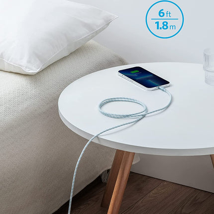 Anker 6ft Lightning Cable, 331 Cable, Premium Nylon USB-A to Lightning Cord, MFi Certified for iPhone Chargers, iPhone SE/Xs/XS Max/XR/X/8 Plus/7/6 Plus, iPad Pro Air 2, and More (Winter Blue)