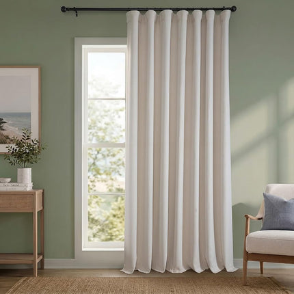 HPD Half Price Drapes BOCH-LN-DW-P Extra Wide Linen Room Darkening Curtain (1 Panel) 100 x 84 cm, BOCH-LN1856-84-DW, Birch