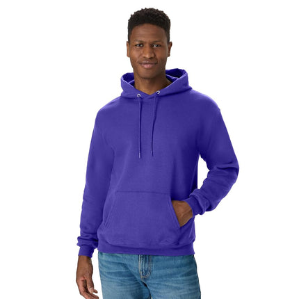 Hanes Men's EcoSmart Hoodie, Midweight Fleece, Pullover Hooded Sweatshirt, Purple, S