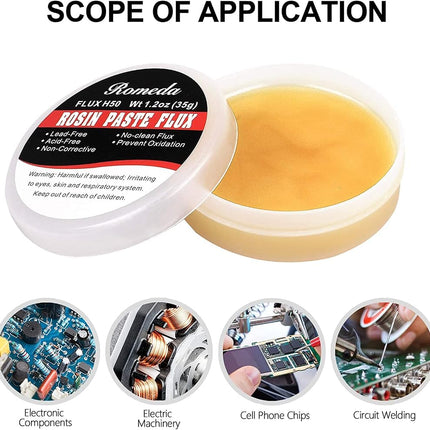 2 Jar Solder Flux, Flux for Soldering, Rosin Soldering Flux Paste for Lead-Free Electronics Soldering and Soldering DIY (1.2oz/35g in a Jar)