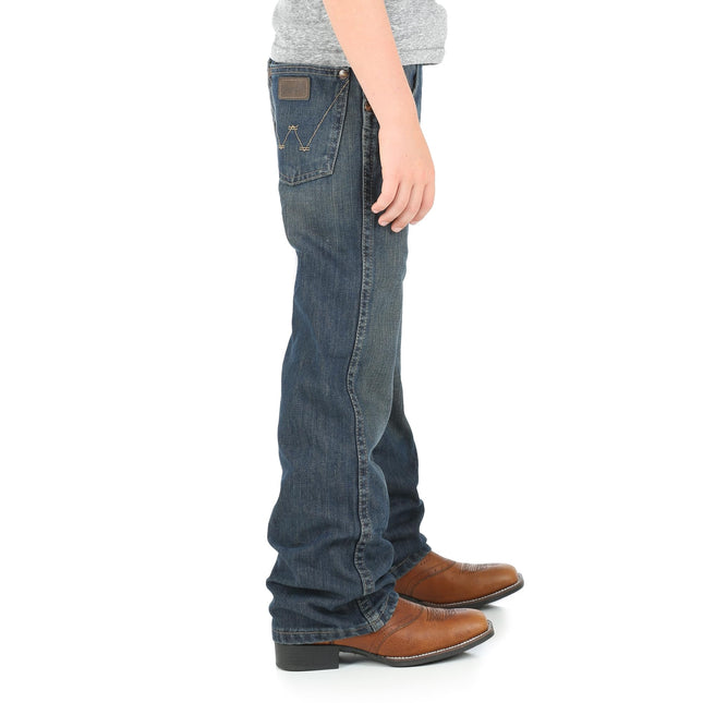 Wrangler Boys' Retro Relaxed Fit Boot Cut Jean, Night Sky, 14