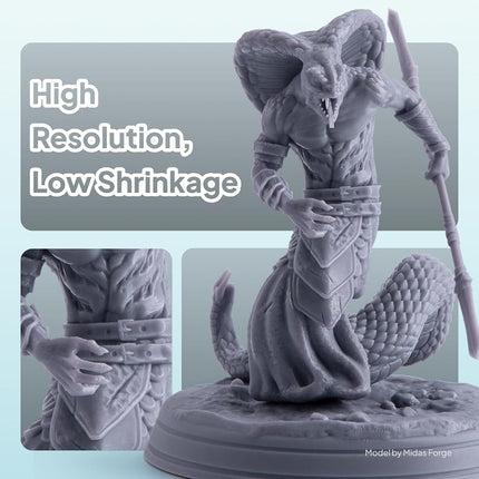 ELEGOO Water Washable 3D Printer Resin 1.0, Ceramic Grey 1000g, Fast Curing, Easy Cleanup with Water, Smooth Finish & High Precision 405nm UV Resin for LCD/MSLA 3D Printing