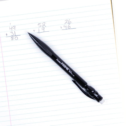 Pentel Prime Mechanical Pencil 0.7mm, Black Barrel, Box of 12 (AX7A)
