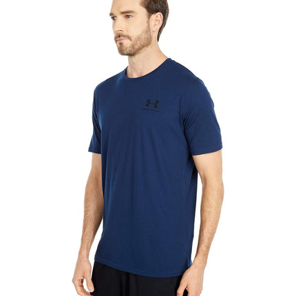 Camiseta de manga corta Under Armour Sportstyle de hombre con logotipo en el lado izquierdo del pecho, Academy (408)/Negro, 3XL Tall