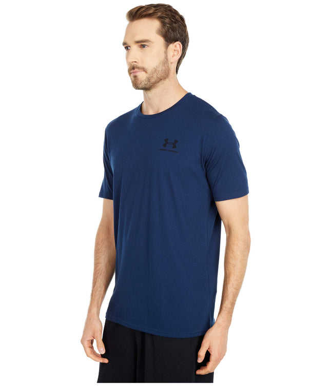 Camiseta de manga corta Under Armour Sportstyle de hombre con logotipo en el lado izquierdo del pecho, Academy (408)/Negro, 3XL Tall