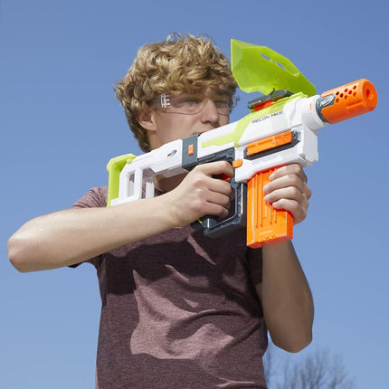 Pistolet NERF Modulus Recon MKIII, crosse et extension de canon amovibles, bouclier à fléchettes, chargeur 12 fléchettes, 12 fléchettes Elite, jeux et jouets d'extérieur pour garçons et filles (exclusivité Amazon)