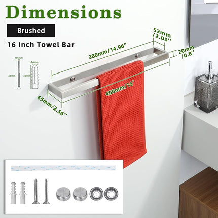 Alise Hand Towel Holder,16 Inch Towel Bar for Bathroom Wall Mounted,Brushed Towel Hanger Towel Racks for Bathroom and Lavatory,SUS304 Stainless Steel Towel Rail