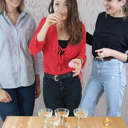 Talking Tables Prosecco Adult Drinking Includes Glasses & Ping Pong Balls | Games for Bachelorette Party, Girls Night, Birthday, Bridal Shower, NYE, Cham, 12 Glasses, Pink (PROSE-Pong)