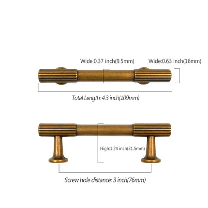 Asidrama 10 Pack 3 Inch(76mm) Antique Brass Cabinet pulls Kitchen Cabinet Handles, Cabinet Pulls Kitchen Cabinet Hardware for Cupboard Drawer Pulls
