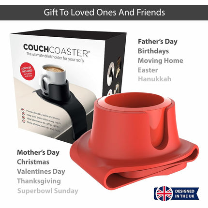 CouchCoaster - The Ultimate Drink Holder for Your Sofa, Rosso Red
