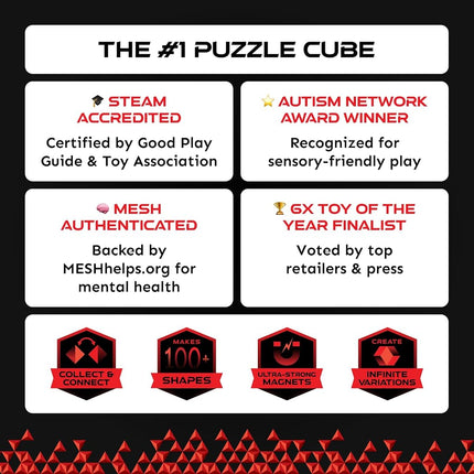 SHASHIBO Shape Shifting Box - Award-Winning, Patented Fidget Cube w/ 36 Rare Earth Magnets - Transforms Into Over 100 Shapes, Download Fun in Motion Toys Mobile App (Holographic - Vapor)