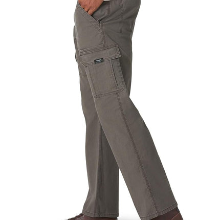 Wrangler Authentics Men's Relaxed Fit Stretch Cargo Pant Casual, Olive Drab, 34W x 32L