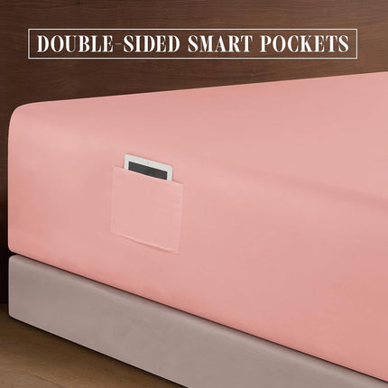 Elegant Comfort Luxurious 1500 Premium Hotel Quality Microfiber 4-Piece Sheet Set, 18-24 Inches Deep - Extra Deep Pocket Sheets - Ultra Soft 4PC Deep Pocket Sheets, Full, Lavender