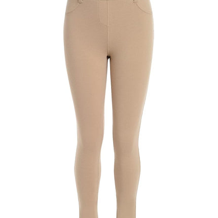 IZOD Girls' School Uniform Sensory-Friendly Jegging, Khaki, 6