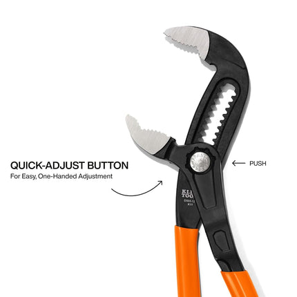 Klein Tools D50512B Pump Pliers, Klaw Quick-Adjust, Curved Jaw, Hardened Teeth for Maximum Torque, 12-Inch