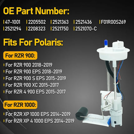 2205502 47-1001 Fuel Pump Assembly Compatible with Polaris RZR 1000 4 XP 1000xp EPS, RZR 900 S EPS, RZR 4 900 2014-2016 2017 2018 2019 2521363 2521436 F01R00S2699 2521294 2521750
