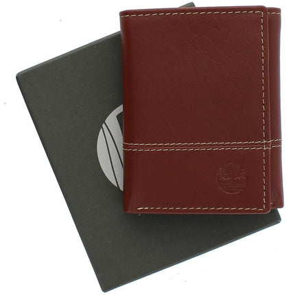 Timberland Men's Leather RFID Blocking Trifold Wallet Travel Accessory-Tri-Fold, Cognac, One Size
