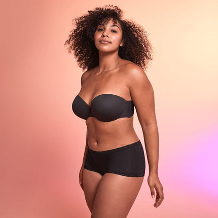 Maidenform Women's Underwear, Microfiber with Lace Boyshort Panties, One Fab Fit, 3-Pack Boy Short, Black/Black/Black, S (Pack of 3)