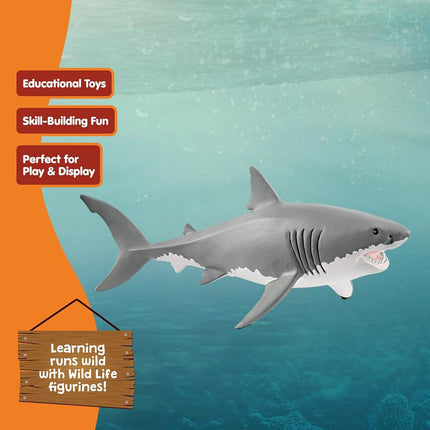Schleich Wild Life - Great White Shark Toy Figurine - Kids Ages 3+ | 14809