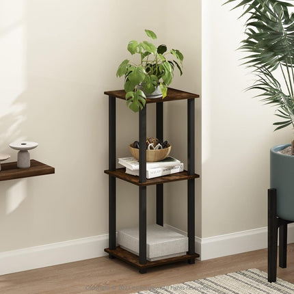 Furinno SIMPLISTIC Set of 2, 2-Tier Side Table, Amber Pine
