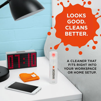 WHOOSH! Screen Cleaner Kit - Best for- Smartphones, iPads, Eyeglasses, Kindle, LED, LCD & TVs - Includes 3.4 Oz Bottle + 1 Premium Cloth
