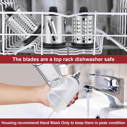GVODE Slicer Shredder Attachment for KitchenAid Stand Mixers, Vegetable & Cheese Slicer & Grater, Stainless Steel Blade, White & Silver
