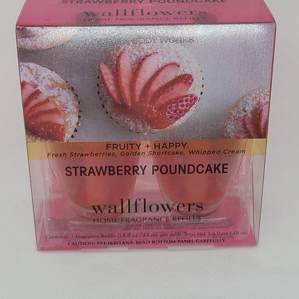 Bath & Body Works Wallflowers Home Fragrance Refills, 2-Pack (1.6 fl oz total) (Strawberry Pound Cake)