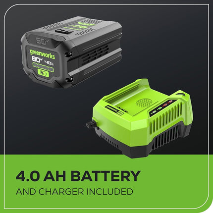 Greenworks PRO 21-Inch 80V Cordless Lawn Mower, 4.0 AH Battery Included GLM801602