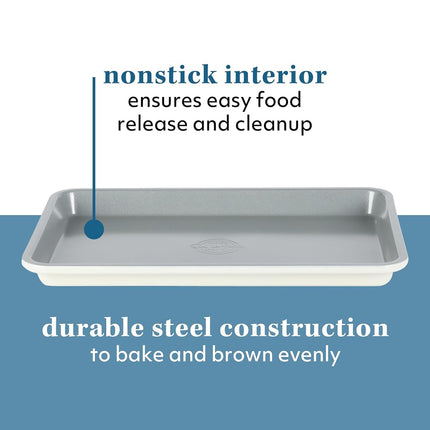 Sur La Table Kitchen Essentials Bake Sale 13 X 9 Inch PFA Free Ceramic Nonstick Cookie/Baking Sheet - Linen White
