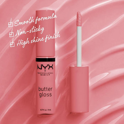 NYX PROFESSIONAL MAKEUP - Butter Gloss, Non-Sticky Lip Gloss - Tiramisu (Pink Brown)