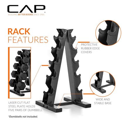 CAP Barbell A-Frame Dumbbell Hand Weight Vertical Storage Rack - Orange