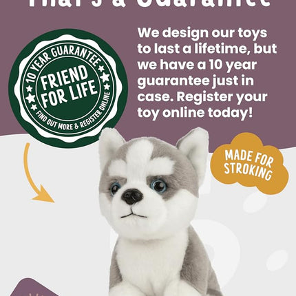 Living Nature Soft Toy - Plush Husky Puppy (16cm)