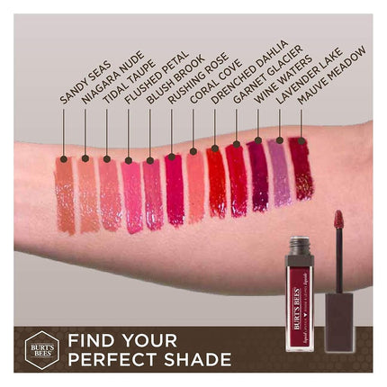 Burt's Bees Moisturising Full Coverage Liquid Lipstick, 5.95 g, Blush Brook