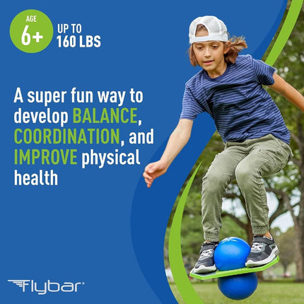 Flybar Pogo Trick Ball para niños – Tabla de equilibrio con superficie antideslizante – Bomba incluida – Juguetes para interior y exterior para niños y niñas – Forma divertida de reducir el tiempo de pantalla – Soporta hasta 72 kg – A partir de 6 años