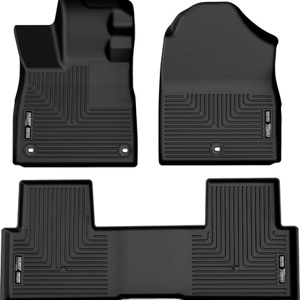 Tapis de sol Husky Liners Weatherbeater | Compatible Honda Pilot 2023-2024 | Avant et 2e rangée, 3 pièces noir - 95821