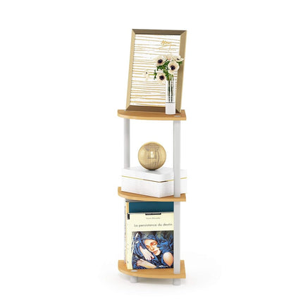 Furinno TURN-N-TUBE 3-Tier Corner Shelf, Bookcase, Beech