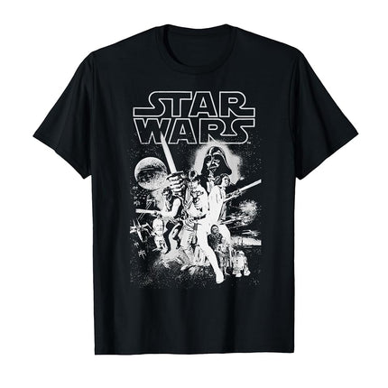 T-shirt graphique officiel « Poster » Star Wars pour homme, manches longues noires, taille S