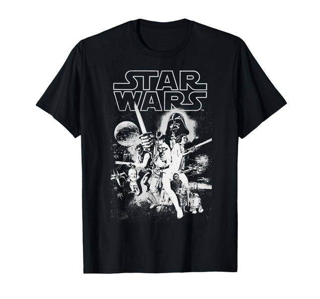 Star Wars Men's Official 'Poster' Graphic Tee, Bla