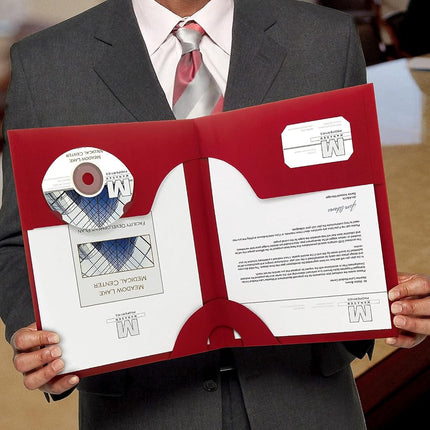 Carpeta Smead Lockit de dos bolsillos de gran resistencia, tamaño carta, roja, 25 por caja (87980)