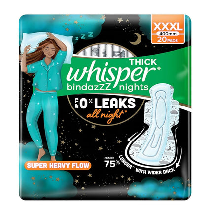 Whisper Ultra Night Sanitary Pads for Women, XXXL 
